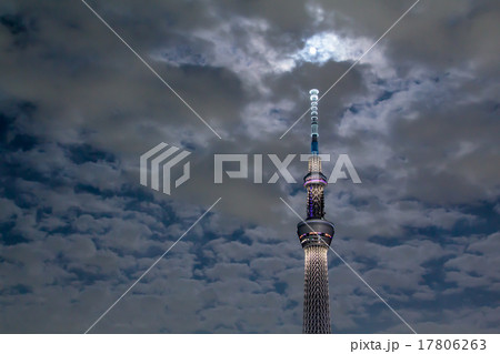 スーパームーンと東京スカイツリー 17806263