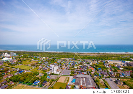 海と九十九里白子町付近を空撮 海と九十九里白子町付近を空撮 17806321