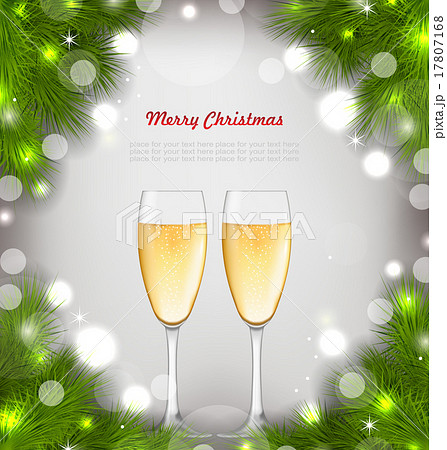 Merry Christmas Background Glasses of Champagne Merry Christmas Background Glasses of Champagne 17807168