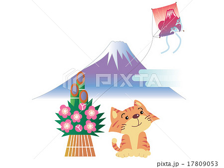 正月の富士山と猫 正月の富士山と猫 17809053