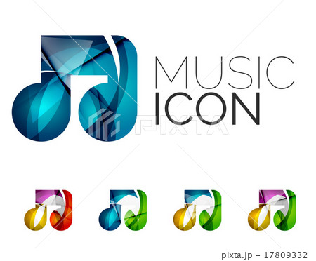 Set of abstract music note icon, business logotype Set of abstract music note icon, business logotype 17809332