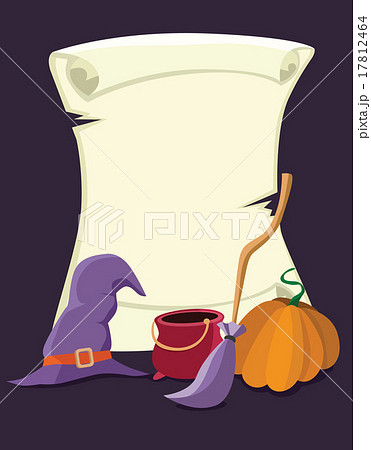 Antique paper scroll on the theme of Halloween. 17812464