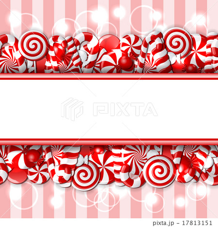 Sweet banner with red and white candies.  17813151