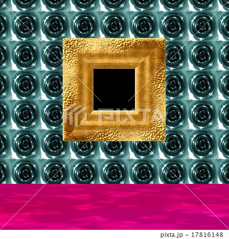 modern picture blank gold frame gray pattern wall  17816148