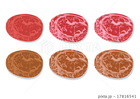 Set of detailed slide fresh ham and grilled salami Set of detailed slide fresh ham and grilled salami 17816541