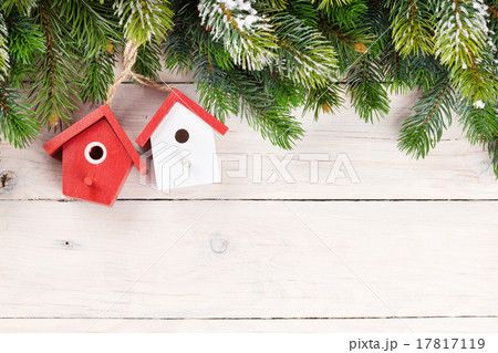 Christmas background with fir tree and decor Christmas background with fir tree and decor 17817119