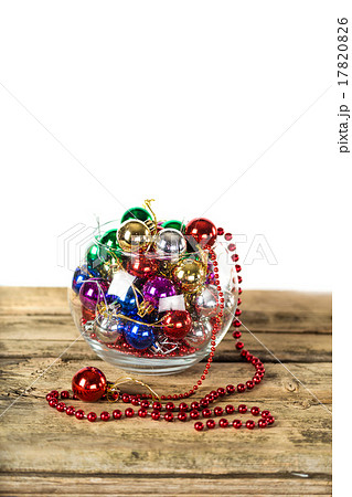 Colorful Christmas balls on wooden background Colorful Christmas balls on wooden background 17820826
