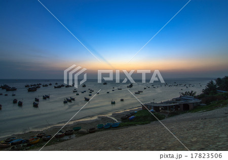 fisherman village of of Mui Ne at twilight time, Vietnam 17823506