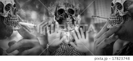Skull No smoking, world no tobacco day 17823748