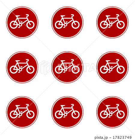 bicycle sign with red color on white background 17823749