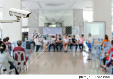 CCTV security camera on monitor the Meeting Blurred background a 17823906
