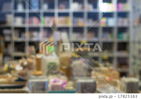 Abstract blurred photo of book store with people background 17825163