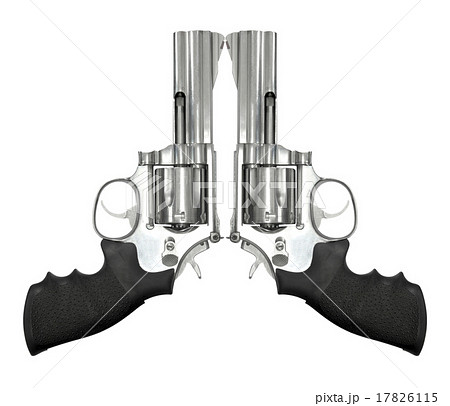 Two revolvers isolated on white background 17826115