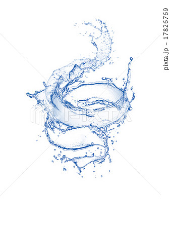 blue swirling water splash isolated on white back 17826769