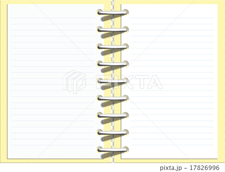 開かれた白紙のページのリングノート 17826996