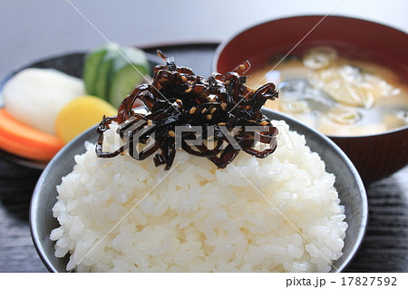 ご飯のお供 昆布の佃煮の写真素材