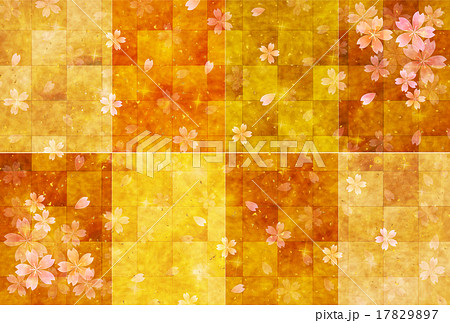 桜　年賀状　背景  17829897