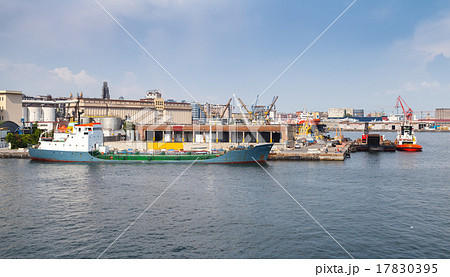 Port of Naples, coastal cityscape with ships 17830395
