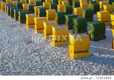 Beach chairs on the beach in Ruegen Island,Germany 17831949