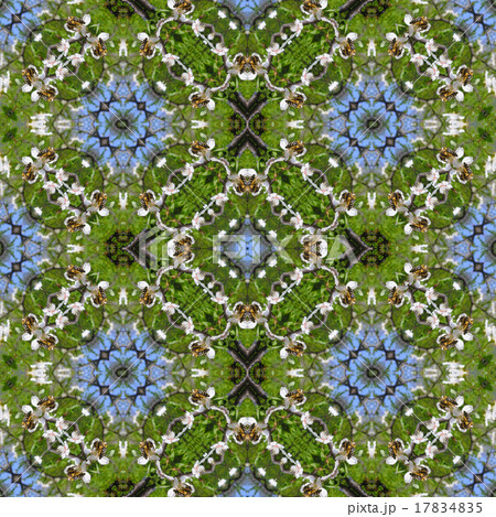 Kaleidoscopic bee on flower seamless texture 17834835
