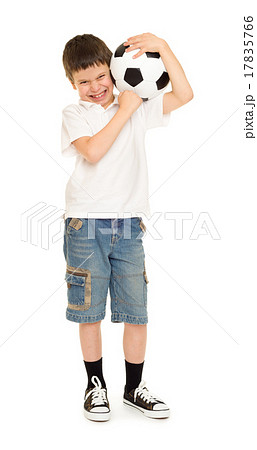 soccer boy studio isolated 17835766