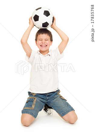soccer boy studio isolated 17835768