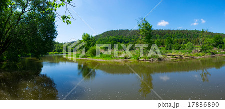 Panorama of sunset in lake 17836890