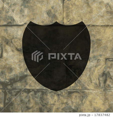 Shield protection. Flat modern web button and spac 17837482