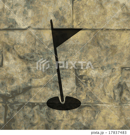 golf flag. Flat modern web button and space for yo 17837483