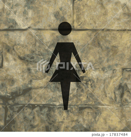 woman restroom. Flat modern web button and space f 17837484