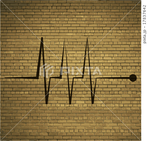 heart rhythm. Flat modern web button and space for 17837642