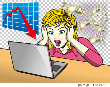 株の暴落　女性 17839269