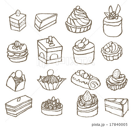 ケーキのセットのイラスト素材 17840005 Pixta