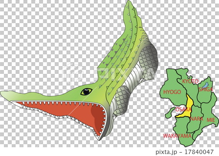 地図の動物　近畿大阪　ワニ 17840047