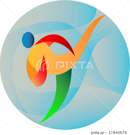 Taekwondo Fighter Kicking Circle Retro 17840679
