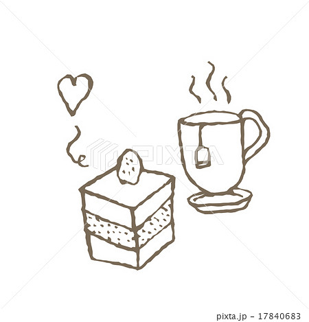 紅茶とケーキのイラスト素材 17840683 Pixta