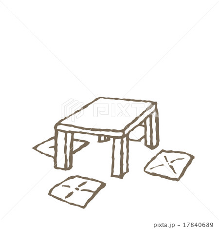 座卓と座布団のイラスト素材