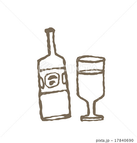 ワインとワイングラスのイラスト素材 17840690 Pixta