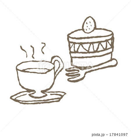 紅茶とケーキのイラスト素材 17841097 Pixta
