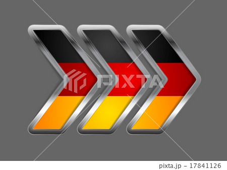 Abstract vector metallic arrow. German colors 17841126