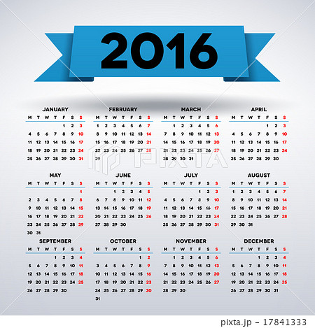 Calendar 2016 template design Calendar 2016 template design 17841333