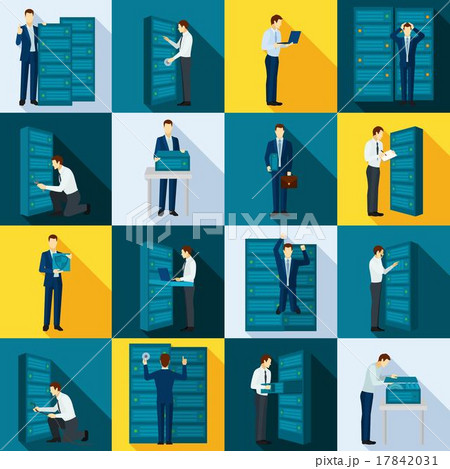 Datacenter Flat Icons Set 17842031