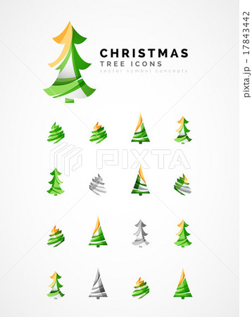 Set of abstract Christmas Tree Icons, business 17843442