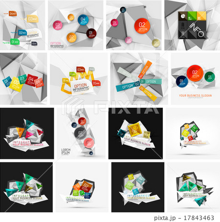Set of abstract geometric infographic banner 17843463