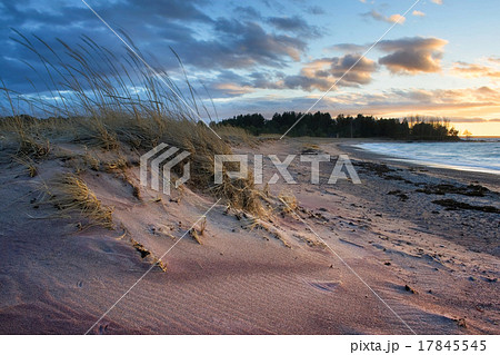 Cold windy evening at a seacoast 17845545