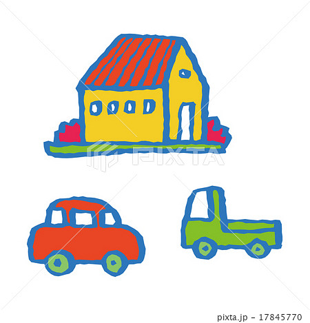 車と家のイラスト素材