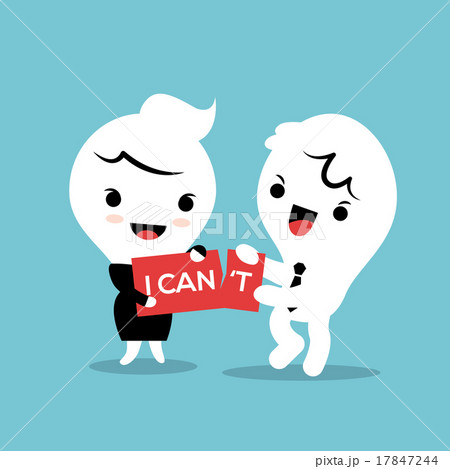 businessman and woman tear paper with text I can't businessman and woman tear paper with text I can't 17847244