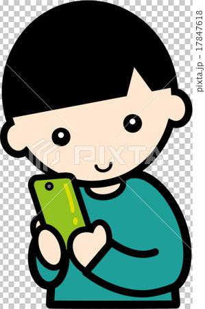A boy watching a smartphone A boy watching a smartphone 17847618