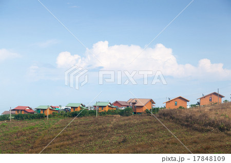Homes built on a mountain resort. 17848109