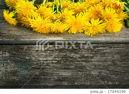 Dandelions on wooden background 17849196